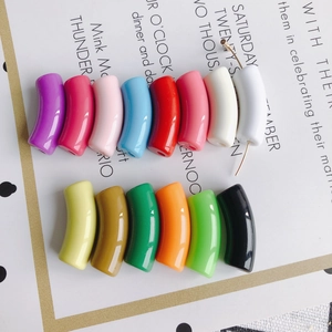 DIY colorful curved resin tube beads for handmade necklace and bracelet jewelry making