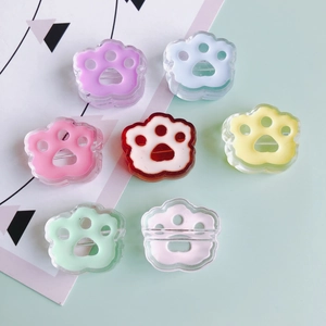 Colorful resin cat paw charms for DIY hair accessories and jewelry making crafts