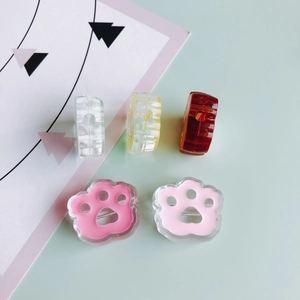 DIY cartoon resin bear paw and colorful cylindrical beads for hair accessories making