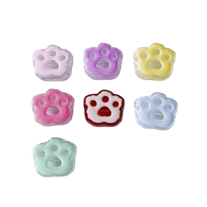 DIY colorful cartoon resin cat paw hair accessories in seven vibrant jelly-like pastel colors
