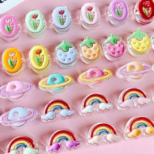 DIY Hars Sieraden Accessoires Schattige Aardbei Tulp Planeet Regenboog Druppelolie Charmes Voor Haarelastiekjes