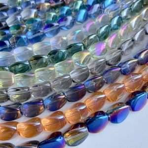 Perles en Verre Facettées Couleur AB Formes Irrégulières Ovales et Cubes Pour la Fabrication de Bijoux DIY Bracelet Collier Perles Artisanales