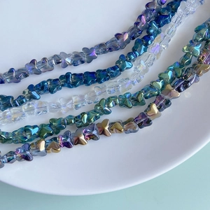 Colorful iridescent glass butterfly beads for DIY jewelry making necklaces and bracelets