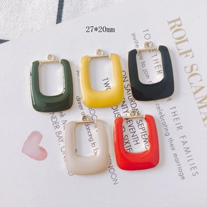 Set di 5 ciondoli rettangolari in smalto colorato per gioielli fai da te 27x20mm