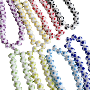 Perline colorate in ceramica a pois per la creazione di collane e braccialetti fai da te
