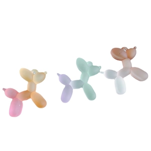 DIY frosted gradient resin balloon dog charms in pink, purple and white color variants