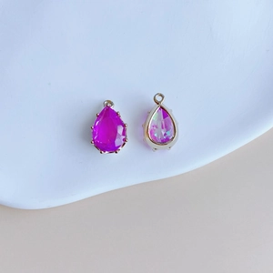 Détails de pendentifs en cristal en forme de goutte avec bordure dorée pour bijoux DIY