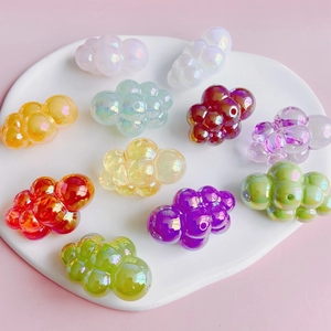 Colorful aurora acrylic chubby cloud beads for DIY keychains and phone charms