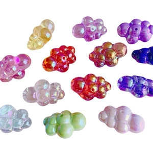 Colorful chubby acrylic cloud beads with AB coating for DIY jewelry making and keychains