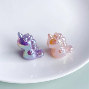 Iridescent unicorn resin charms with pearl finish for DIY jewelry and keychains