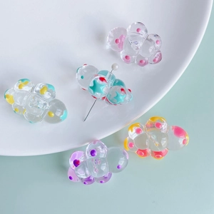 DIY Jewelry Making Accessories Acrylic Resin Hand Painted Cartoon Cloud Pendants For Handmade Necklace Bracelet Jewelry Charms