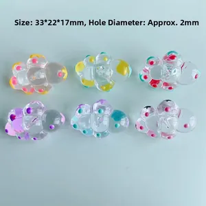 DIY colorful acrylic resin cloud pendant charms in 6 colors with dimensions 33x22x17mm