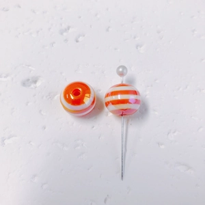 DIY colorful striped acrylic bubble beads for jewelry making, featuring a glossy round finish