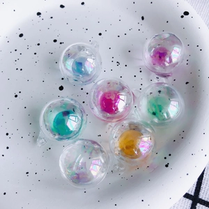 Bunte schillernde Glaskugel Anhänger für DIY Ohrringe und Schmuckherstellung