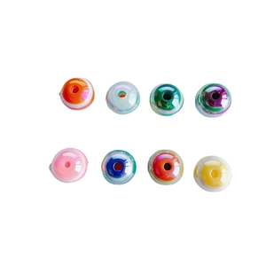 Set of colorful aurora bubble acrylic beads for DIY jewelry with iridescent finish