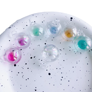 Irisierende Glaskugel-Anhänger in 7 Farben für DIY-Schmuck und Halskettenbau