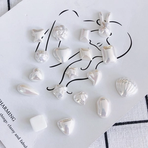 Aurora Artificial Pearl Luster Acrylic Resin Beads Rabbit Heart Flower Shapes For DIY Jewelry Making Accessories Decoration
