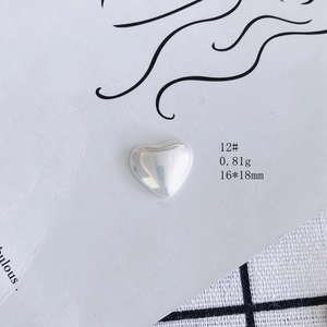 Detailed view of silver heart resin pendant accessory with size 16x18mm and 0.81g weight
