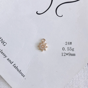 Detail of 12x9mm gold plated star pendant with cubic zirconia for DIY jewelry