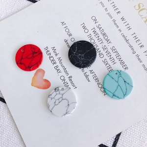 DIY acrylic resin round charms with marble texture for jewelry making and earrings