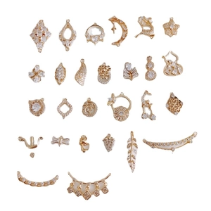 Pendentifs en laiton doré avec oxydes de zirconium pour la création de bijoux DIY