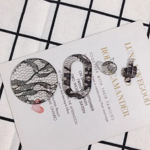 Kit d'accessoires bijoux en résine dentelle noire avec formes rondes et ovales pour DIY