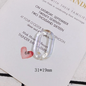 Detail of a 31x19mm iridescent acrylic oval open link for DIY jewelry making