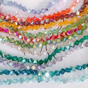 Colorful faceted crystal cube beads for DIY jewelry making and handmade necklaces