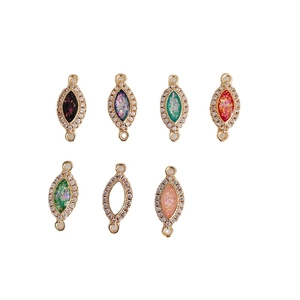 Marquise zircon pendants with gold trim for DIY jewelry making in multiple colors