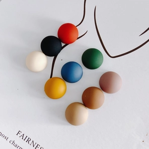 Matte resin geometric semi-circle DIY accessories in 9 assorted colors for phone cases