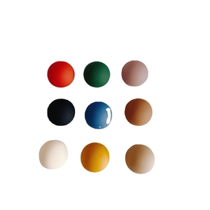 Set of 14mm matte resin semi-round beads in 9 assorted colors for DIY crafts and decor