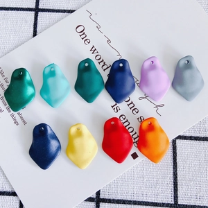 DIY smooth resin flower petal pendants in multi-color matte finish for jewelry making