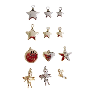 DIY-Legierung Anhänger-Set mit Gold- und Silbersternen, Engeln und Herz-Puzzle-Anhängern
