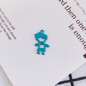 Blauer Cartoon-Junge Anhänger aus Legierung für DIY-Schmuck und Schlüsselanhänger