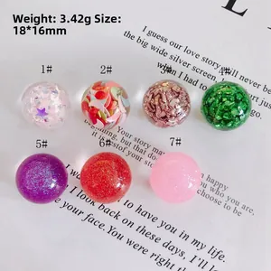 Perles DIY 18x16mm en résine transparente avec paillettes d'étoiles pour bijoux et cheveux