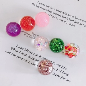 7 sphères en résine transparente avec paillettes colorées pour accessoires de bricolage