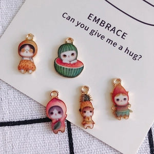 Ensemble de breloques en métal sur le thème des fruits pour création de bijoux DIY