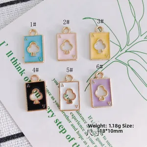 DIY klaver aas poker hanger set in zes pastelkleuren voor oorbellen en kettingen
