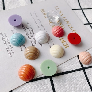 Glossy candy-colored striped resin beads for DIY shoe charms and handmade phone cases