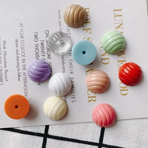 Colorful spiral texture round beads for DIY shoe charms and phone case decorations