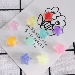 Glitter Resin Star Pendants Colorful Acrylic Five-Pointed Star DIY Jewelry Accessories For Necklace Bracelet Making