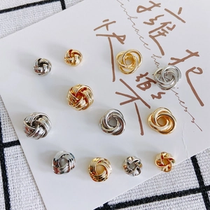 Cuentas de nudo trenzado chapadas en oro de 14K y plata para bisutería artesanal
