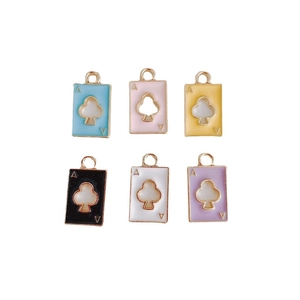 DIY klaver aas poker hangers in zes pastelkleuren voor oorbellen en het maken van sieraden