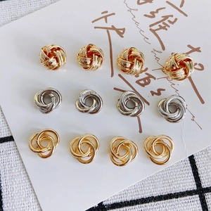 Componentes de pendientes de nudo trenzado en oro de 14k y plata para joyería DIY