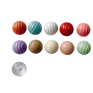 Colorful striped round resin beads for DIY shoe charms and phone case decorations
