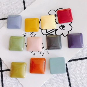 Square Resin Cabochons Flatback Candy Color Charms For DIY Jewelry Making Phone Case Decoration Shoe Accessories Crafts