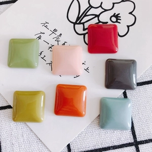 Square candy-colored resin flatback charms in Morandi tones for DIY shoe and phone case crafts