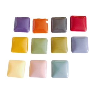 Colorful square resin charms in 11 candy colors for DIY phone cases and shoe accessories