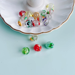 Perle in Vetro a Forma di Animale e Frutta Cartoon per Gioielli Fai-da-te Perle Sciolte in Vetro a Lume per Bracciali Collane