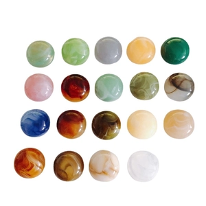 Polished marble texture resin beads in 19 colors for DIY jewelry and phone case decor